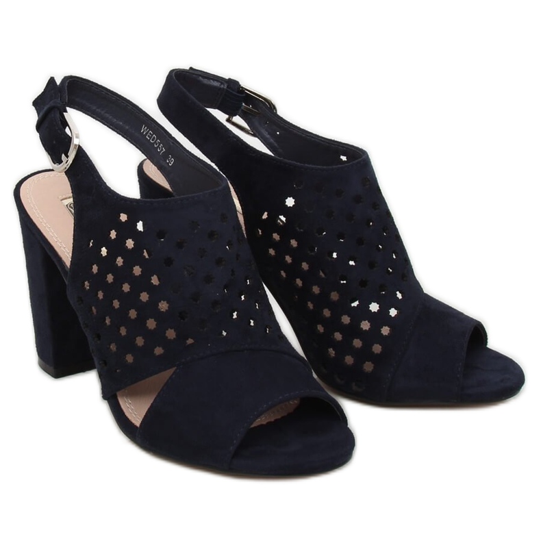 Navy blue openwork sandals WED557 Azul 2