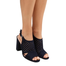Navy blue openwork sandals WED557 Azul 1