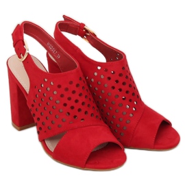Red openwork sandals WED557 Rojo 2
