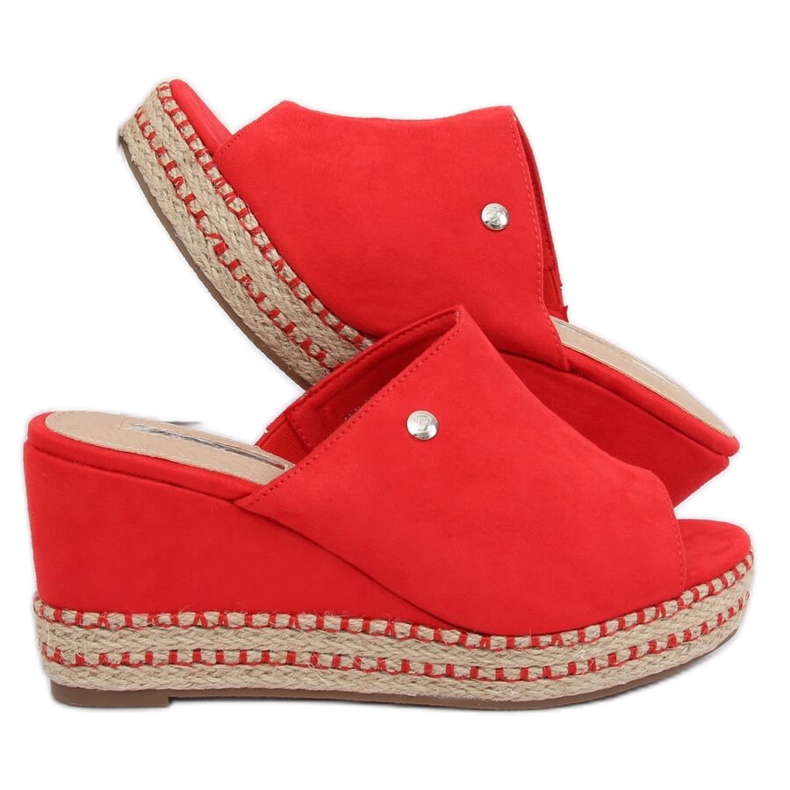 Red wedge slippers MW-3M65 Red 1