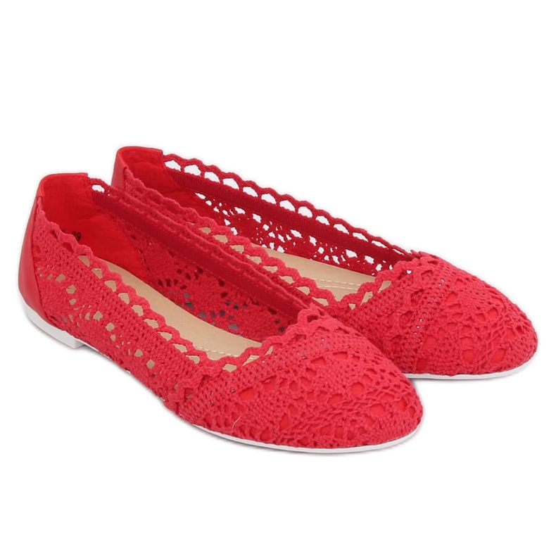 Red openwork ballerinas 4701 Red 1