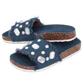CK100 D.BLUE navy blue jeans slippers 2 CK100 D.BLUE navy blue jeans slippers 2