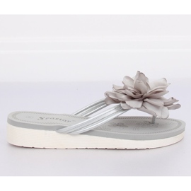 Gray Flip-flops with a flower CK103 Gray grey 1