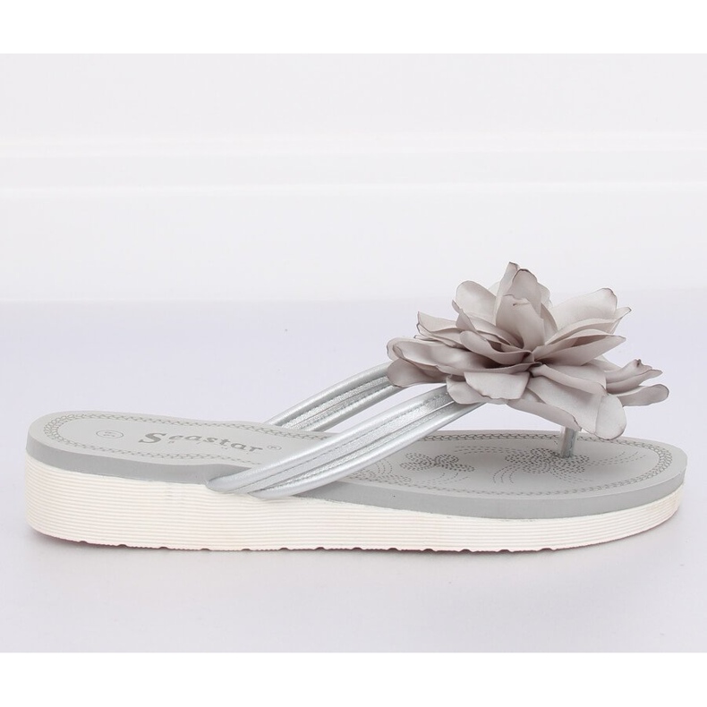 Gray Flip-flops with a flower CK103 Gray grey 1