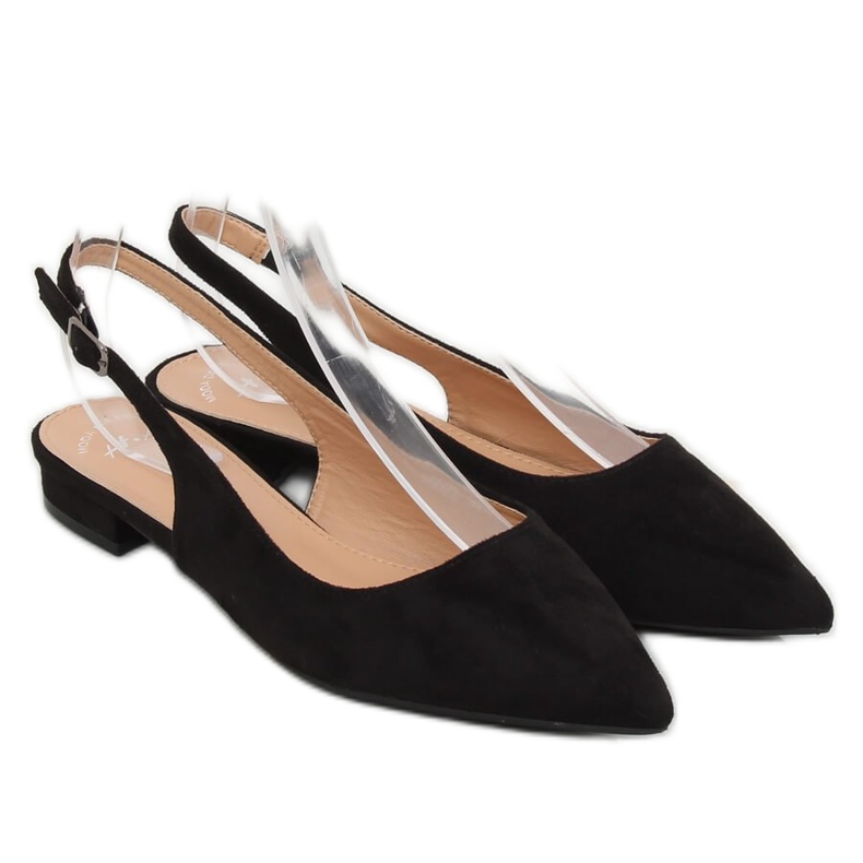 Black high heel ballerinas H9022 Negro 1