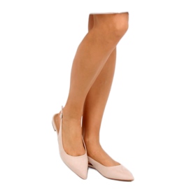 Beis beige ballerinas with open heels 1