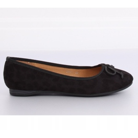Black leopard print women's ballerinas H9021 Negro 1