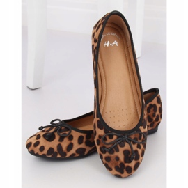 Women's camel leopard ballerinas H9021 Camel brown 2