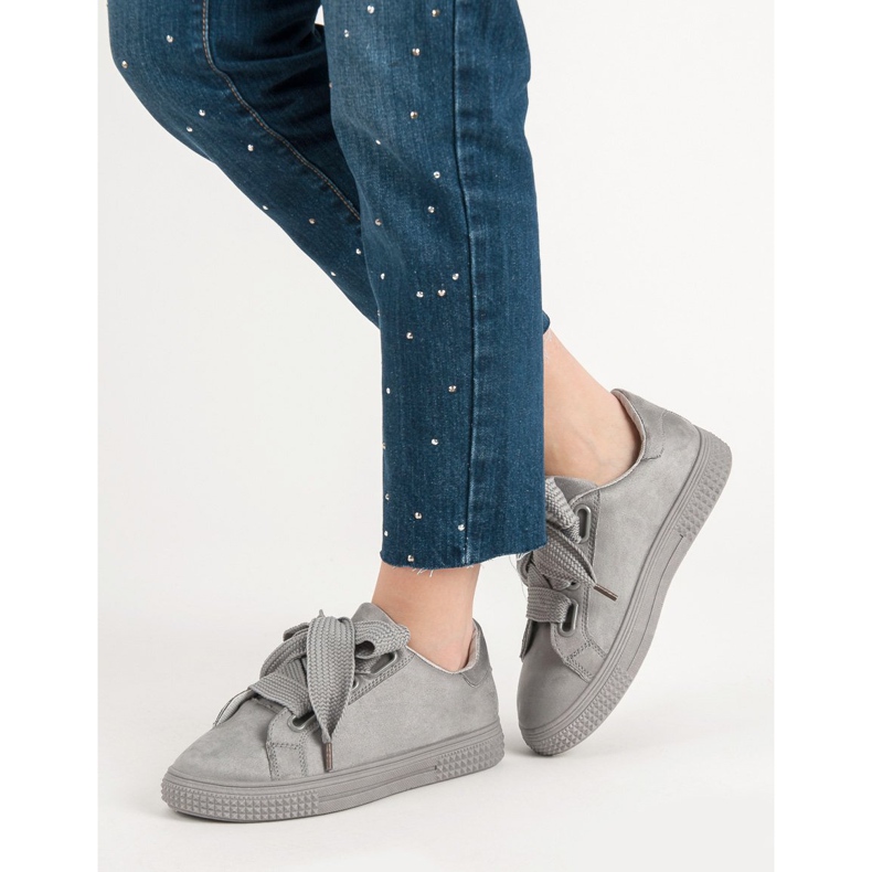 Bella Paris Suede Sports Shoes grey 2 Bella Paris Suede Sports Shoes grey 2