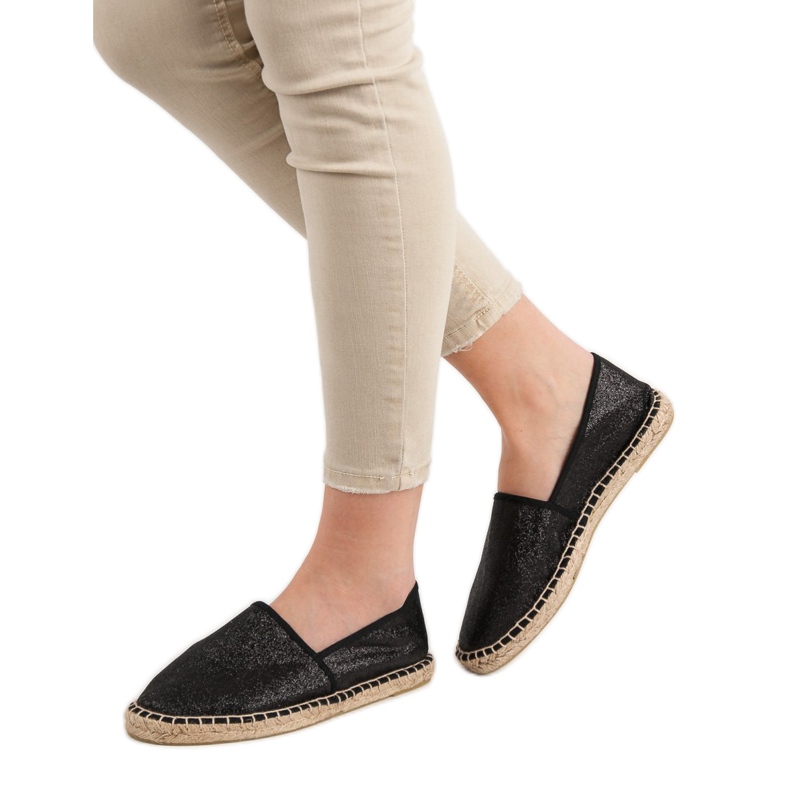 Cm Paris Glitter Black Espadrilles 1