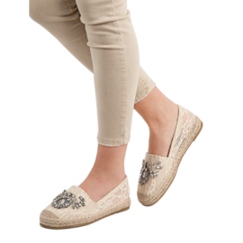 Bestelle Lace Espadrilles With Ornaments brown 1