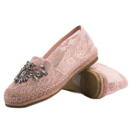 Bestelle Lace Espadrilles With Ornaments pink 1 Bestelle Lace Espadrilles With Ornaments pink 1