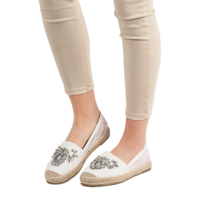 Bestelle Lace Espadrilles With Ornaments white 1
