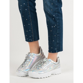 Holo Silver Lacquered Sneakers grey 2