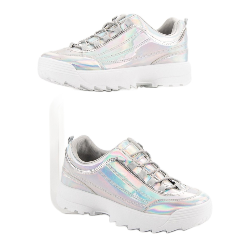 Holo Silver Lacquered Sneakers grey 1