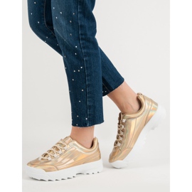 Holo Gold Lacquered Sneakers golden 2