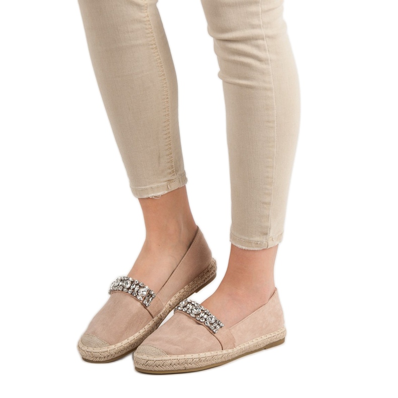 Bestelle Suede Espadrilles With Crystals brown 2