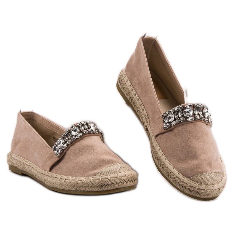 Bestelle Suede Espadrilles With Crystals brown 1