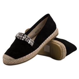 Bestelle Suede Espadrilles With Crystals black 1