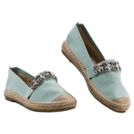 Bestelle Suede Espadrilles With Crystals green 2