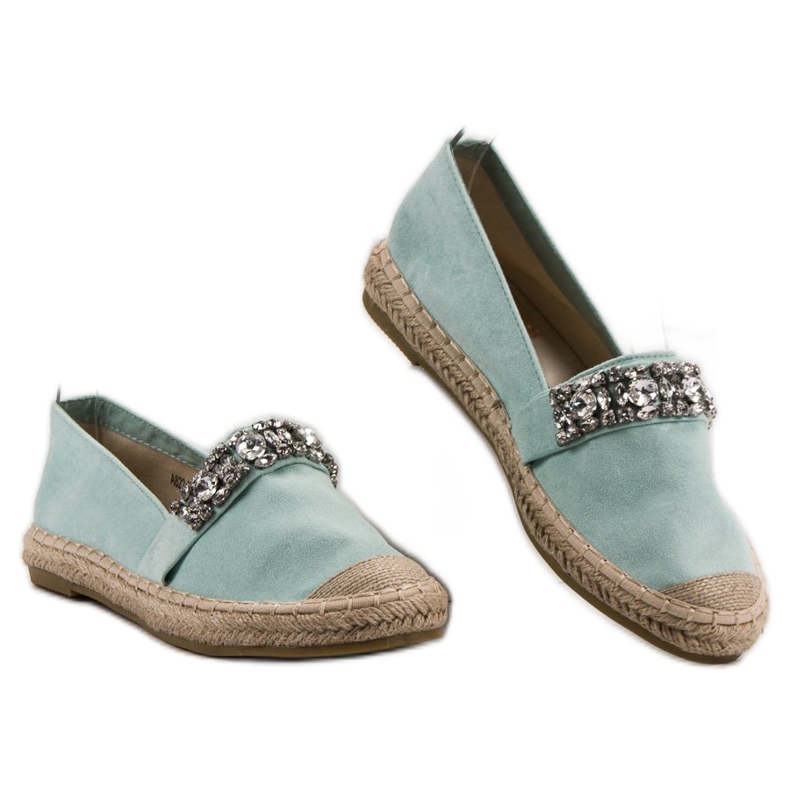 Bestelle Suede Espadrilles With Crystals green 2