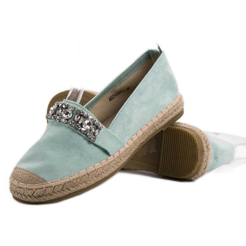 Bestelle Suede Espadrilles With Crystals green 1