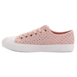 Pink Textile Sneakers 1
