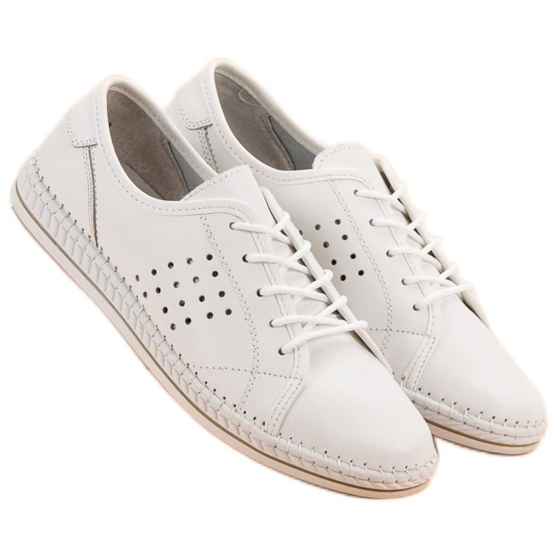 Kylie Lace-up leather brogues white 1 Kylie Lace-up leather brogues white 1