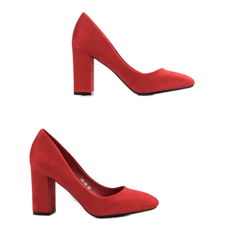 Small Swan Classic Suede Pumps red 2