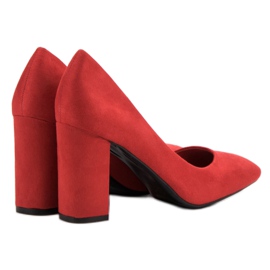Small Swan Classic Suede Pumps red 1