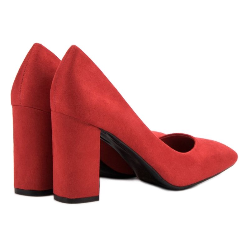 Small Swan Classic Suede Pumps red 1