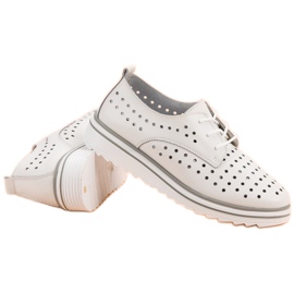 Kylie Leather Openwork Shoes white 1