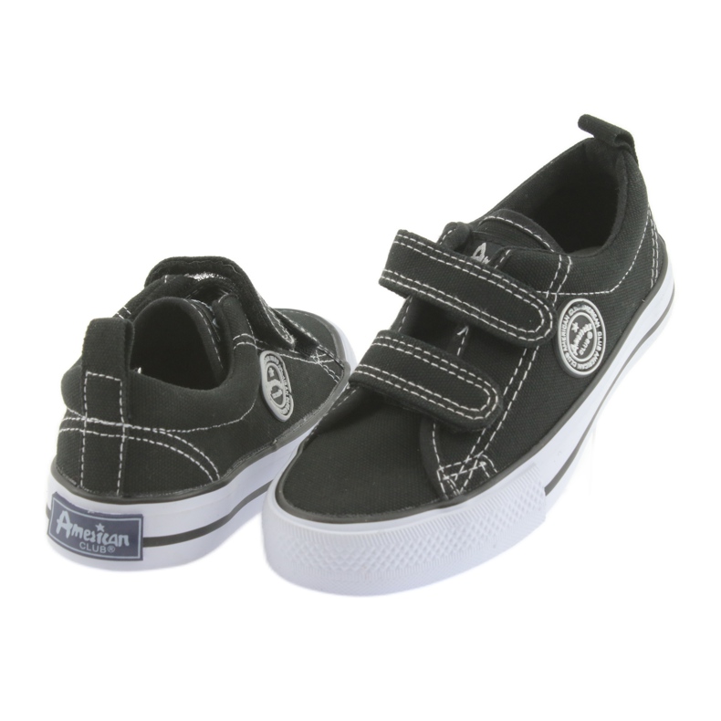 American Club American children's brush sneakers black Velcro 5