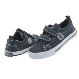 American Club navy blue sneakers with two velcro white 6