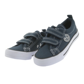 American Club navy blue sneakers with two velcro white 5