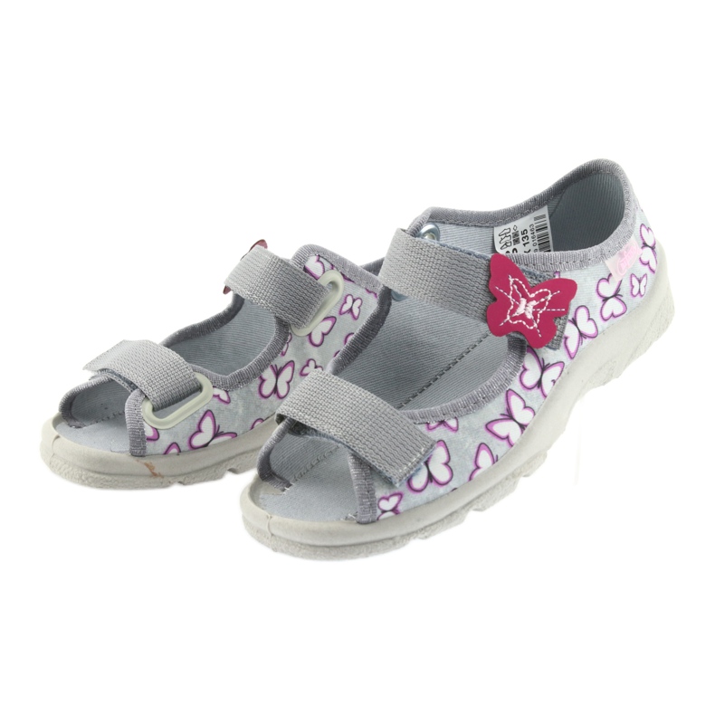 Befado children's sandals butterflies 969X135 purple grey pink 3