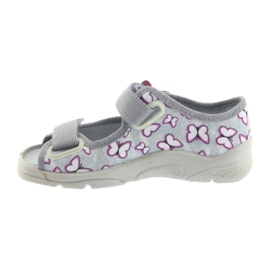 Befado children's sandals butterflies 969X135 purple grey pink 2