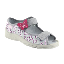 Befado children's sandals butterflies 969X135 violet grey pink 1