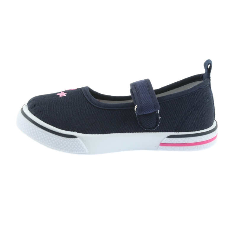 Atletico navy blue ballerinas sneakers, leather insert grey pink 2