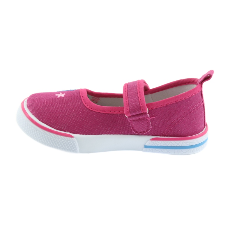 Atletico pink ballerinas sneakers, leather insert blue 2