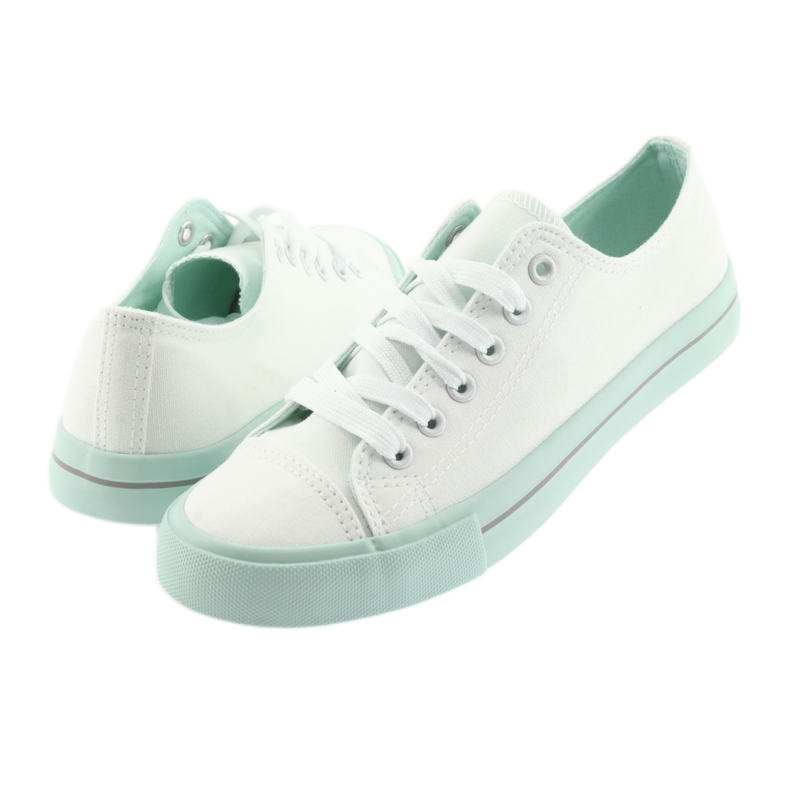 Atletico lace-up sneakers white green 4