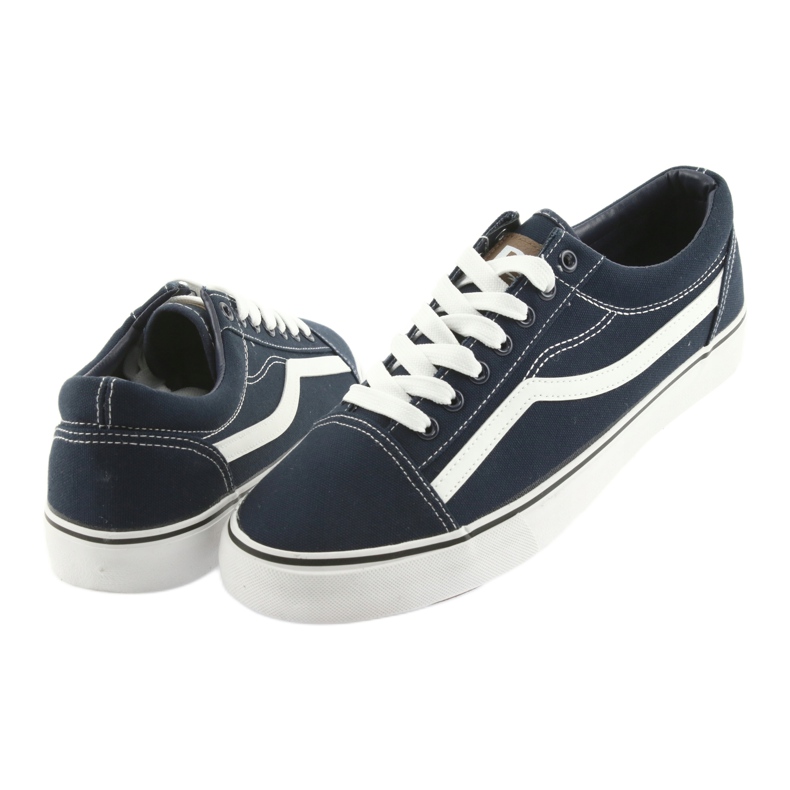 AlaVans Sneakers tied navy blue DK white 4