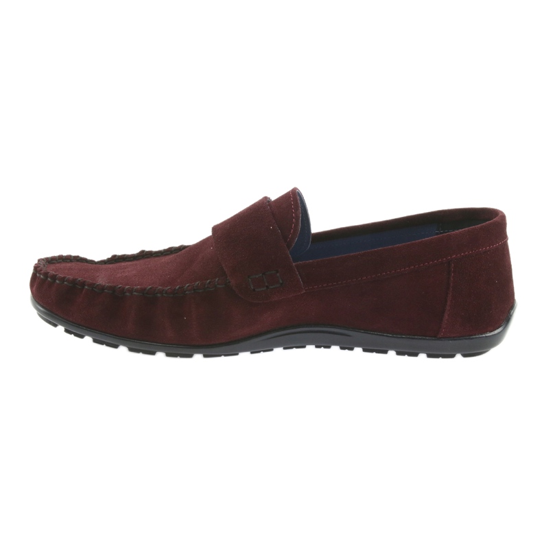 Nikopol Men's leather burgundy loafers1688 red 2