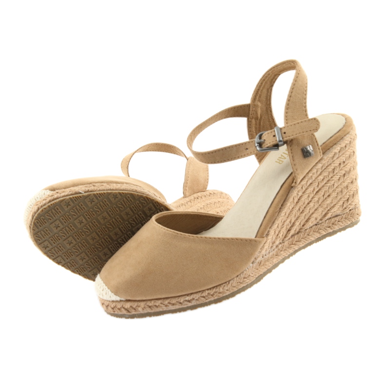 Big Star sandals espadrilles 274A169 C.beż brown 5