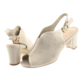 Sandals on the Sergio Leone 800 post beige golden 4