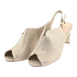 Sandals on the Sergio Leone 800 post beige golden 3