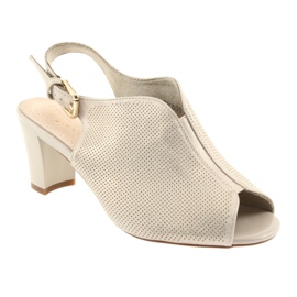 Sandals on the Sergio Leone 800 post beige golden 1