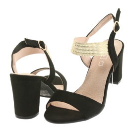 Sandals on the post Filippo 817 black / gold yellow 4