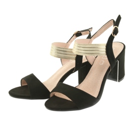 Sandals on the post Filippo 817 black / gold yellow 3