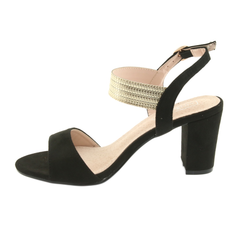 Sandals on the post Filippo 817 black / gold yellow 2